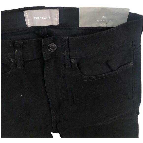 EVERLANE MODERN JEANS SIZE 24 BLACK SOLID ANKLE POCKETS - Picture 7 of 12